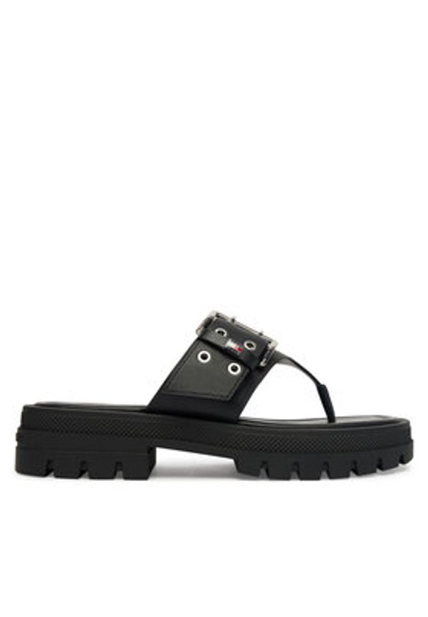 Tommy Jeans Japonki Tjw Buckle Sandal EN0EN02948 Czarny. Kolor: czarny. Materiał: skóra