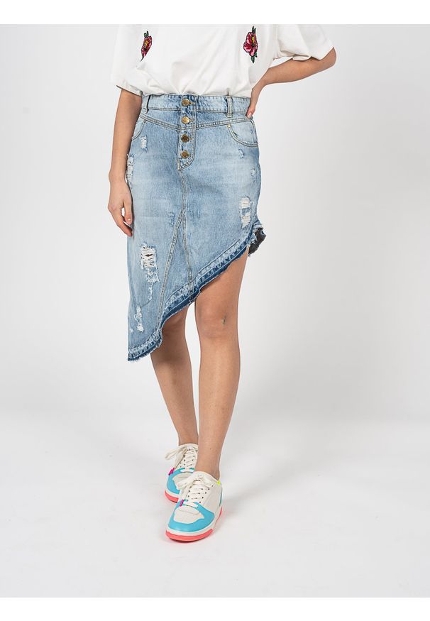 Pinko Spódnica "Pacifica" | 1J10WB Y84T | Kobieta | Błękitny. Okazja: na co dzień. Kolor: niebieski. Materiał: bawełna. Długość: krótkie. Styl: vintage, casual