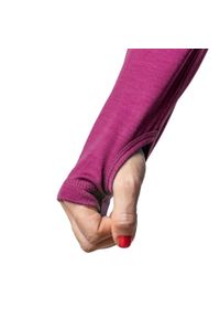 FJORK MERINO - Damski t-shirt z długim rękawem, 100% z wełny merynosów - Bjork 210 Zip. Kolor: różowy. Materiał: wełna. Długość rękawa: długi rękaw. Długość: długie