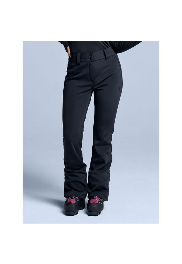 POEDERBAAS - Spodnie narciarskie - damskie - Elastyczny Softshell - czarne. Kolor: czarny. Materiał: nylon, elastan. Sezon: zima. Sport: narciarstwo