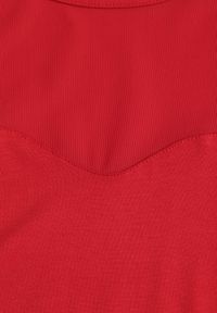 Born2be - Czerwona Bluzka z Siateczkową Górą i Półgolfem Lufenna. Kolor: czerwony. Materiał: wiskoza. Styl: elegancki #6