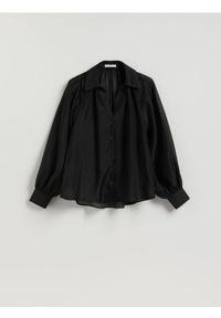 Reserved - Transparentna koszula - czarny. Kolor: czarny. Materiał: tkanina #1