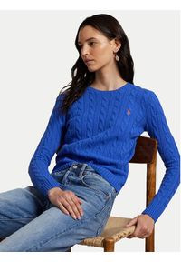 Polo Ralph Lauren Sweter 211971865006 Niebieski Slim Fit. Typ kołnierza: polo. Kolor: niebieski. Materiał: wełna #6