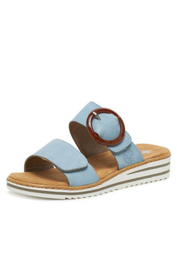 Rieker Klapki V0692-10 Niebieski. Kolor: niebieski. Materiał: syntetyk, materiał