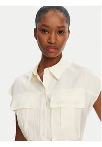 Patrizia Pepe Sukienka koszulowa 2A2870/A573-W146 Écru Regular Fit. Materiał: wiskoza. Typ sukienki: koszulowe #2