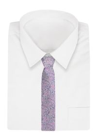 Męski Krawat Angelo di Monti - Różowy, Paisley. Kolor: różowy. Materiał: tkanina. Wzór: paisley. Styl: elegancki, wizytowy #2