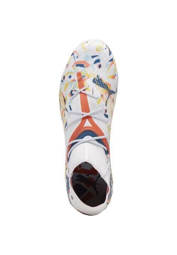 Buty piłkarskie męskie Puma Future 7 Ultimate Creativity Fg ag. Kolor: brązowy, biały, wielokolorowy, niebieski. Materiał: materiał, syntetyk. Szerokość cholewki: normalna. Sport: piłka nożna