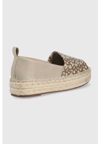 DKNY - Dkny espadryle Magan kolor beżowy na platformie K1209515. Kolor: beżowy. Materiał: materiał, guma. Obcas: na platformie #4