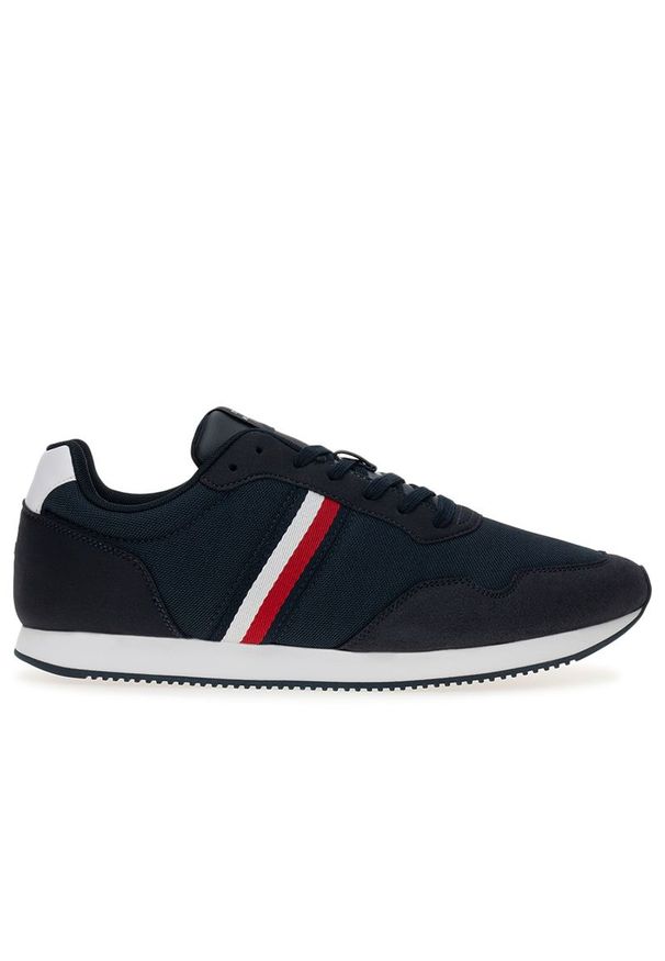 TOMMY HILFIGER - Buty Tommy Hilfiger LO Runner Mix FM0FM04958-DW5 - granatowe. Okazja: na co dzień. Kolor: niebieski. Materiał: nylon, kauczuk, poliester, guma. Szerokość cholewki: normalna