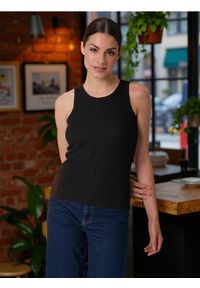 Sinsay - Tank top - czarny. Kolor: czarny