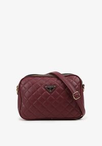 Born2be - Bordowa Trzykomorowa Torebka Pikowana na Ramię z Dodatkowym Regulowanym Paskiem Rivila. Kolor: czerwony. Materiał: pikowane. Styl: elegancki, casual. Rodzaj torebki: na ramię