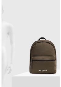TOMMY HILFIGER - Tommy Hilfiger plecak męski kolor zielony duży z nadrukiem. Kolor: zielony. Materiał: poliester. Wzór: nadruk #4