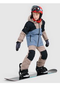 4f - 4F Kurtka snowboardowa membrana 10000 chłopięca - brązowa 146 (10-11 lat). Kolor: brązowy. Materiał: materiał, poliester. Sezon: lato. Styl: klasyczny