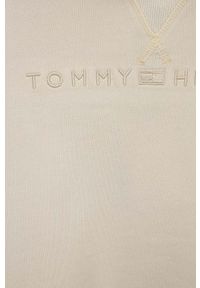 TOMMY HILFIGER - Tommy Hilfiger bluza bawełniana dziecięca kolor beżowy z kapturem z aplikacją. Typ kołnierza: kaptur. Kolor: beżowy. Materiał: bawełna. Wzór: aplikacja #2