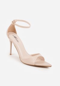 Renee - Beżowe Eleganckie Sandały w Szpic na Szpilce ze Sprzączką Murierah. Okazja: na imprezę, na co dzień. Zapięcie: sprzączka. Kolor: beżowy. Materiał: jeans. Obcas: na szpilce. Styl: elegancki #4