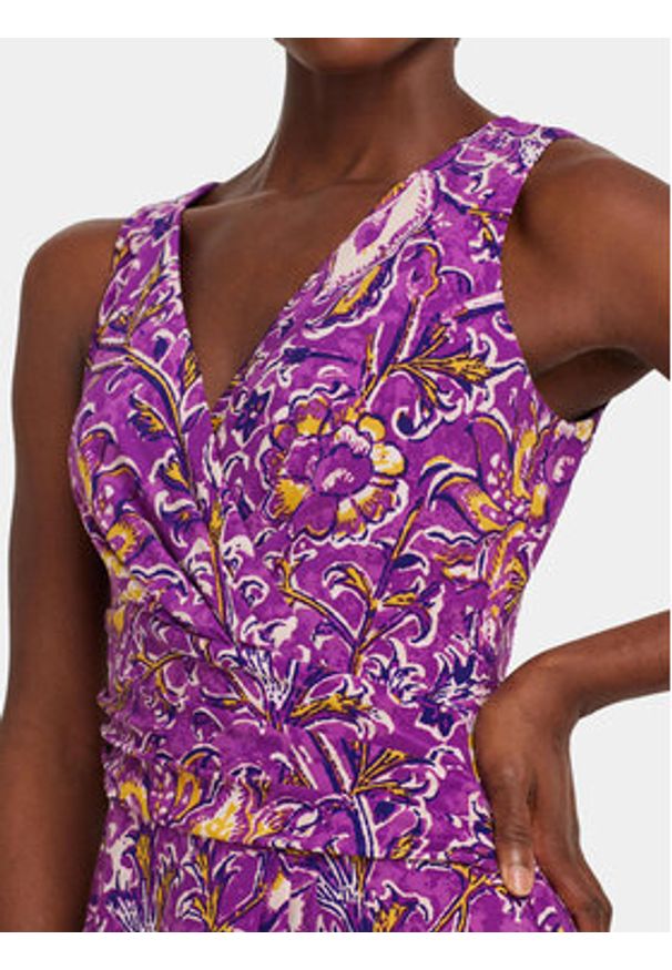 Lauren Ralph Lauren - LAUREN RALPH LAUREN Sukienka koktajlowa 250928509001 Fioletowy Regular Fit. Kolor: fioletowy. Materiał: syntetyk. Styl: wizytowy