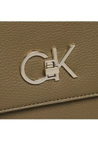 Calvin Klein Torebka Re-Lock Tote W/Flap Pbl K60K610178 Khaki. Kolor: brązowy. Materiał: skórzane