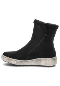 Czarne Botki Rieker Ocieplane Buty Damskie. Okazja: na co dzień, na spacer. Kolor: czarny. Materiał: syntetyk, materiał. Sezon: zima, jesień. Styl: casual, klasyczny, elegancki #5