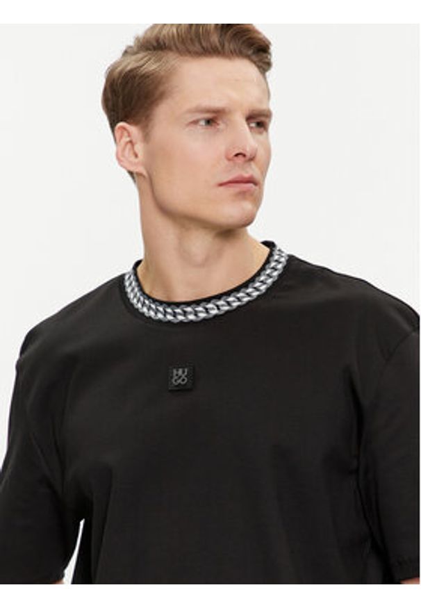 Hugo T-Shirt 50510035 Czarny Relaxed Fit. Kolor: czarny. Materiał: bawełna