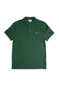 Koszulka Lacoste Cotton Shirt Regular Fit DH2050-132 - zielona. Typ kołnierza: polo. Kolor: zielony. Materiał: bawełna. Długość rękawa: krótki rękaw. Długość: krótkie. Wzór: aplikacja. Sezon: lato