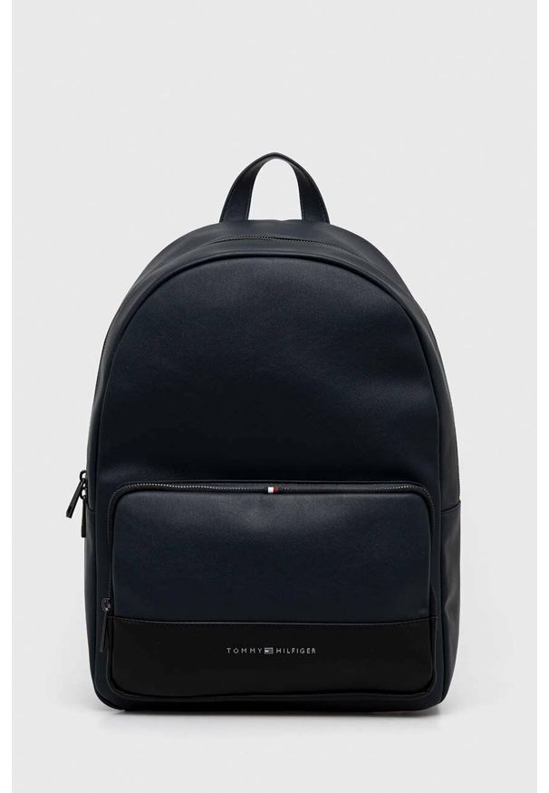 TOMMY HILFIGER - Tommy Hilfiger plecak męski kolor granatowy duży gładki. Kolor: niebieski. Wzór: gładki