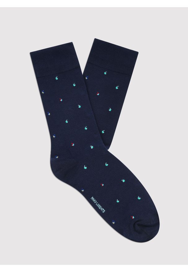 Pako Lorente - PAKO LORENTE - Granatowe skarpety we wzorki. Kolor: niebieski