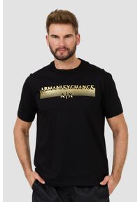 Armani Exchange - ARMANI EXCHANGE Czarny męski t-shirt Short-sleeved, Rozmiar XL. Kolor: czarny