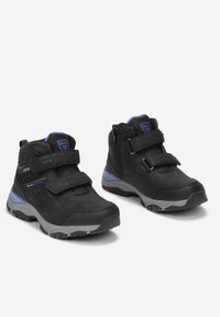 Born2be - Czarno-Niebieskie Botki Sportowe Ocieplone z Rzepami Yahia. Okazja: na uczelnię, na co dzień. Zapięcie: rzepy. Kolor: czarny. Materiał: jeans. Styl: sportowy #3