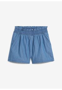 bonprix - Szorty z gumką w talii z czystej bawełny. Kolor: niebieski. Materiał: bawełna #1