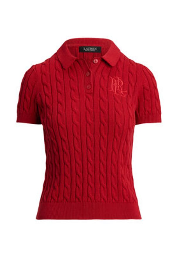 Lauren Ralph Lauren - LAUREN RALPH LAUREN Sweter 200932224012 Czerwony Slim Fit. Kolor: czerwony. Materiał: bawełna