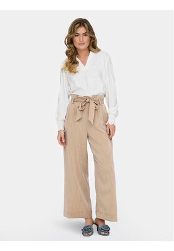only - ONLY Spodnie materiałowe Marsa 15269628 Beżowy Flared Fit. Kolor: beżowy. Materiał: wiskoza