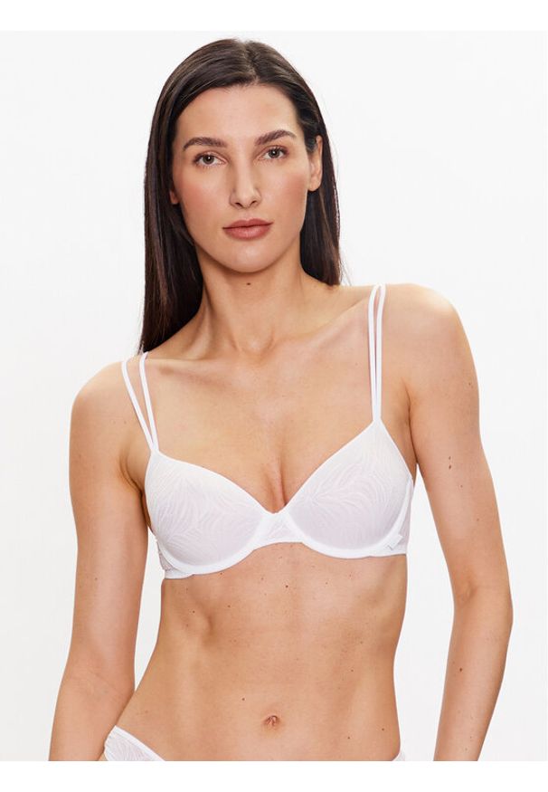 Calvin Klein Underwear Biustonosz z fiszbiną 000QF6875E Biały. Kolor: biały. Materiał: syntetyk