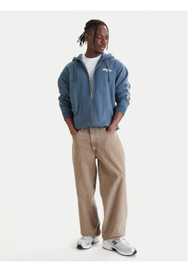 Quiksilver Bluza Old English EQYFT05156 Niebieski Oversize. Kolor: niebieski. Materiał: bawełna