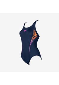 Strój jednoczęściowy pływacki damski Speedo Muscleback. Kolor: pomarańczowy, wielokolorowy, różowy, niebieski. Materiał: poliester