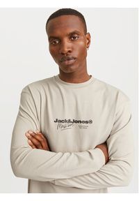 Jack & Jones - Jack&Jones Longsleeve Charlie 12265426 Beżowy Regular Fit. Kolor: beżowy. Materiał: syntetyk, bawełna. Długość rękawa: długi rękaw