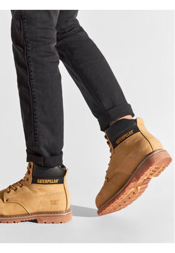 CAT Footwear Trapery Powerplant S3 Hro P724626 Żółty. Kolor: żółty. Materiał: nubuk, skóra