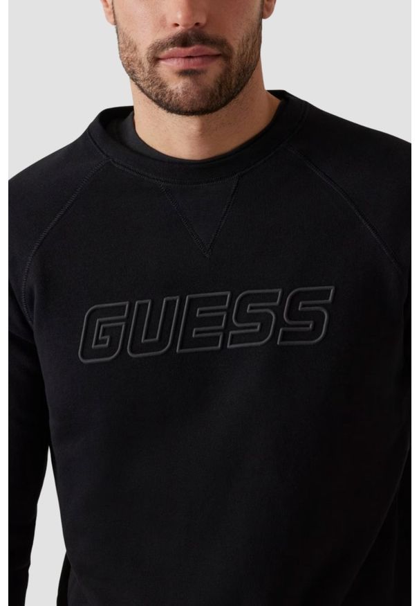 Guess - GUESS Czarna męska bluza New Aldwin, Rozmiar L. Kolor: czarny
