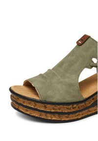 Rieker Sandały 68175-52 Zielony. Kolor: zielony. Materiał: materiał, syntetyk