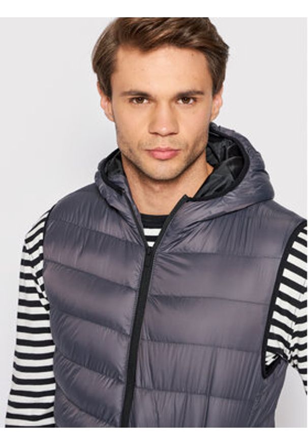 Brave Soul Bezrękawnik MJK-BLACKBURN Szary Regular Fit. Kolor: szary. Materiał: syntetyk. Długość rękawa: bez rękawów