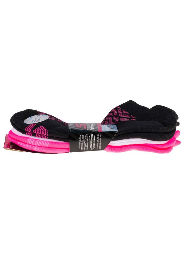 skechers - Skechers 3pk Womens 1/2 Terry Low Cut Socks, damskie skarpetki wielokolorowe. Kolor: wielokolorowy. Materiał: poliester