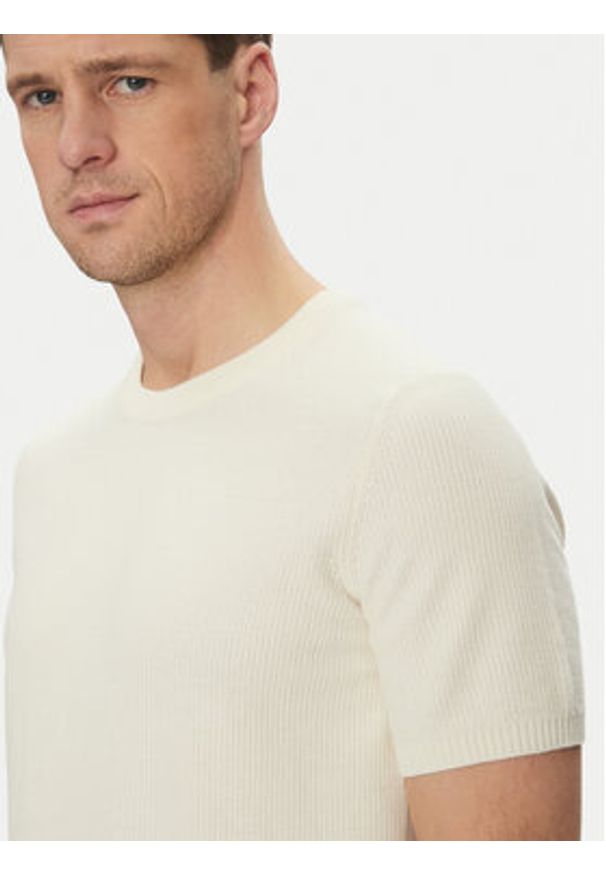 JOOP! Jeans Sweter 15 JJK-14Simoro 30045813 Beżowy Modern Fit. Kolor: beżowy. Materiał: bawełna