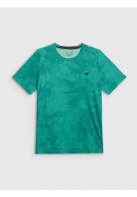 4f - 4F Koszulka treningowa regular szybkoschnąca męska - zielona M. Kolor: zielony. Materiał: materiał, włókno. Sport: fitness #1