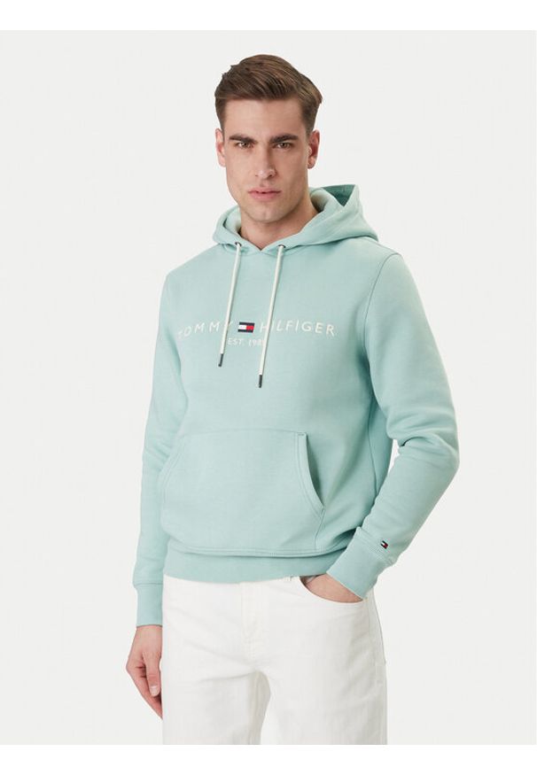 TOMMY HILFIGER - Tommy Hilfiger Bluza Logo MW0MW11599 Zielony Regular Fit. Kolor: zielony. Materiał: bawełna