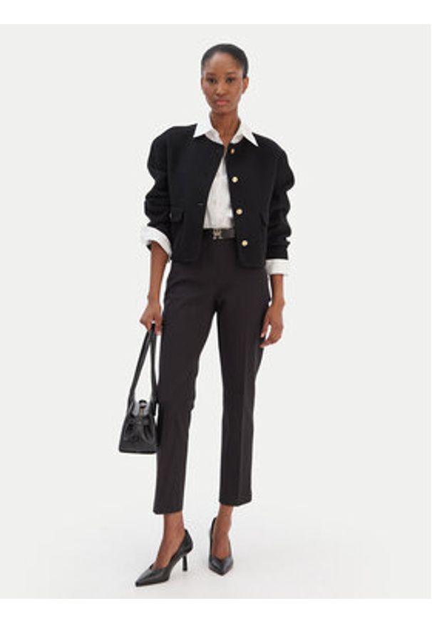 TOMMY HILFIGER - Tommy Hilfiger Chinosy Gabardine WW0WW48350 Czarny Slim Fit. Kolor: czarny. Materiał: bawełna