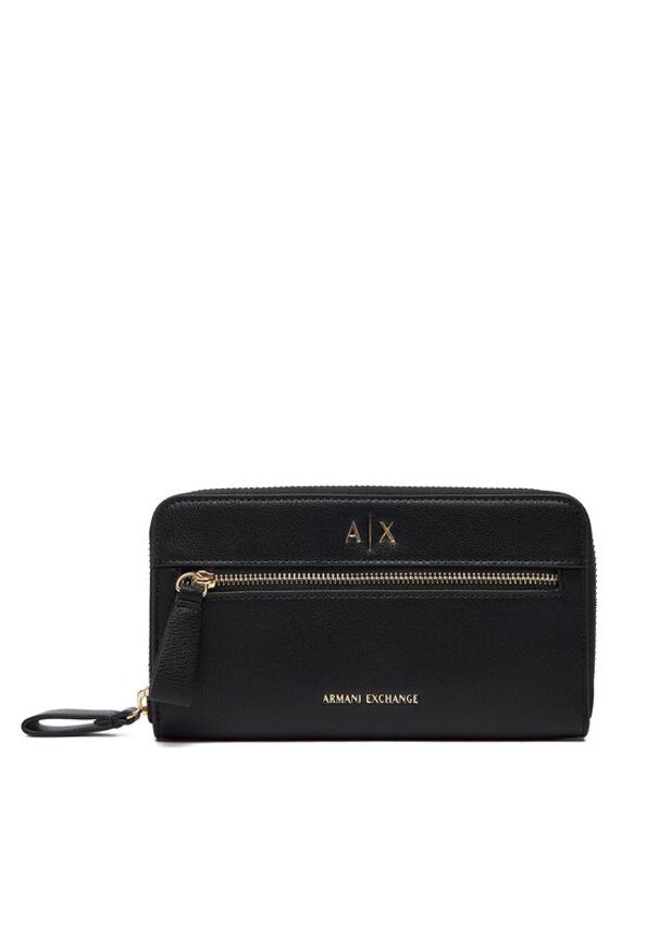 Armani Exchange Duży Portfel Damski XW002124 AF17117 UC001 Czarny. Kolor: czarny. Materiał: skóra