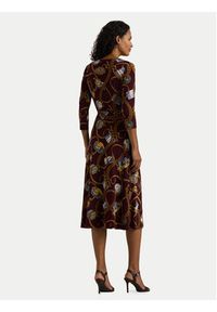 Lauren Ralph Lauren - LAUREN RALPH LAUREN Sukienka codzienna 250951440001 Bordowy Slim Fit. Okazja: na co dzień. Kolor: czerwony. Materiał: syntetyk. Typ sukienki: proste. Styl: casual #3