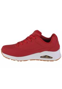 skechers - Buty na co dzień damskie SKECHERS UNO STAND ON AIR eko skóra. Okazja: na co dzień. Kolor: czerwony. Materiał: skóra. Szerokość cholewki: normalna. Wzór: gładki