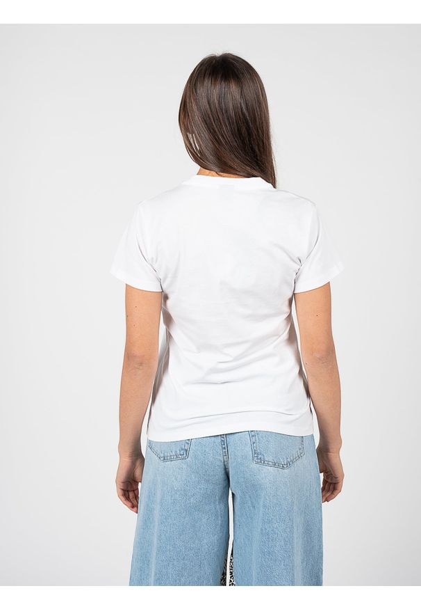 Pinko T-Shirt "Arnold" | 1N12XW Y74W | Kobieta | Biały. Okazja: na co dzień. Kolor: biały. Materiał: bawełna. Długość: długie. Wzór: jednolity, nadruk. Styl: casual