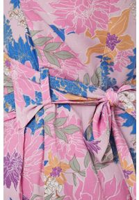 medicine - Medicine sukienka kolor różowy mini rozkloszowana. Kolor: różowy. Materiał: tkanina. Długość rękawa: długi rękaw. Długość: mini #5