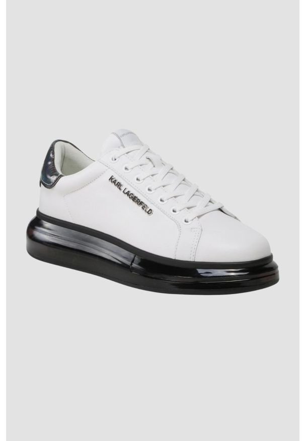Karl Lagerfeld - KARL LAGERFELD Białe męskie sneakersy KAPRI KUSHION Lo Lace Lthr. Kolor: biały